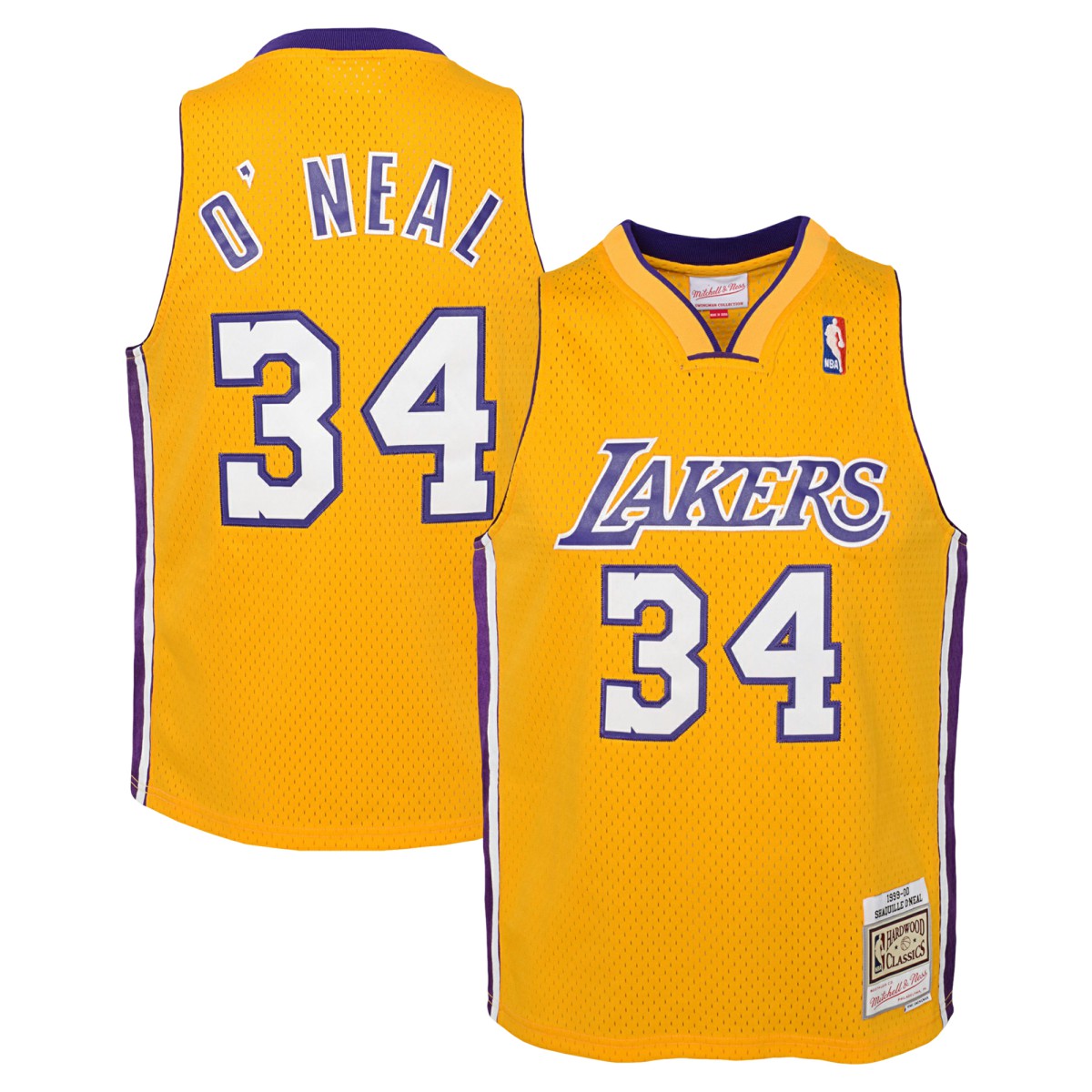 Shaquille O'Neal Los Angeles Lakers Youth 1999/00 Hardwood Classics Swingman Jersey - Gold for sale