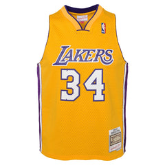 Shaquille O'Neal Los Angeles Lakers Youth 1999/00 Hardwood Classics Swingman Jersey - Gold for sale