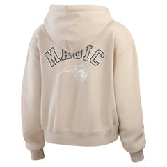 Orlando Magic WEAR by Erin Andrews Women's Tonal Felt Patch Full-Zip Hoodie - Tan cheap