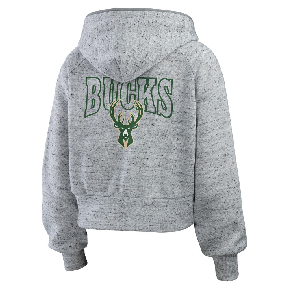 Milwaukee Bucks WEAR by Erin Andrews Women's Speckled Radiator Full-Zip Hoodie - Heather Gray online