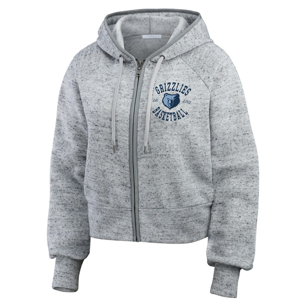 Memphis Grizzlies WEAR by Erin Andrews Women's Speckled Radiator Full-Zip Hoodie - Heather Gray discount