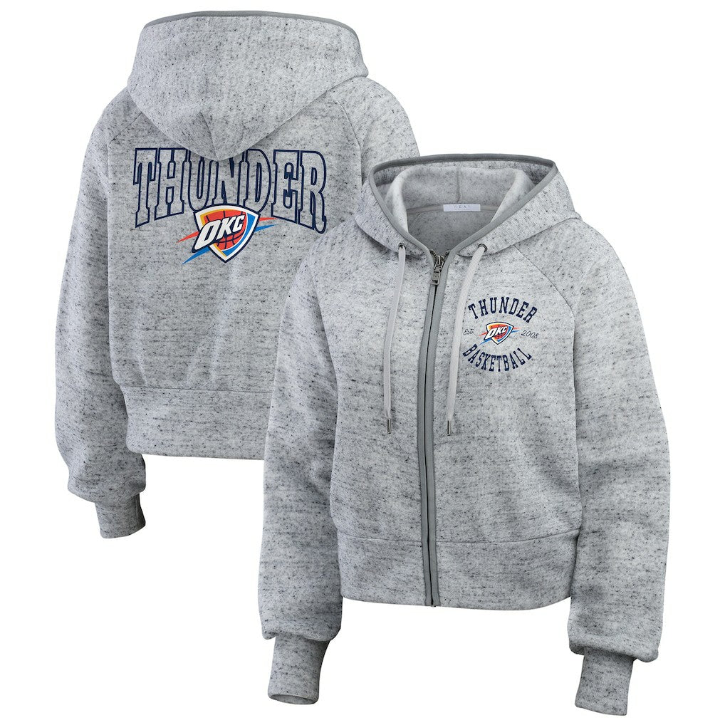 Oklahoma City Thunder WEAR by Erin Andrews Women's Speckled Radiator Full-Zip Hoodie - Heather Gray on sale