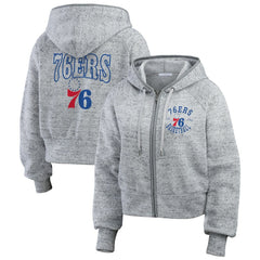 Philadelphia 76ers WEAR by Erin Andrews Women's Speckled Radiator Full-Zip Hoodie - Heather Gray online