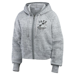 Utah Jazz WEAR by Erin Andrews Women's Speckled Radiator Full-Zip Hoodie - Heather Gray discount