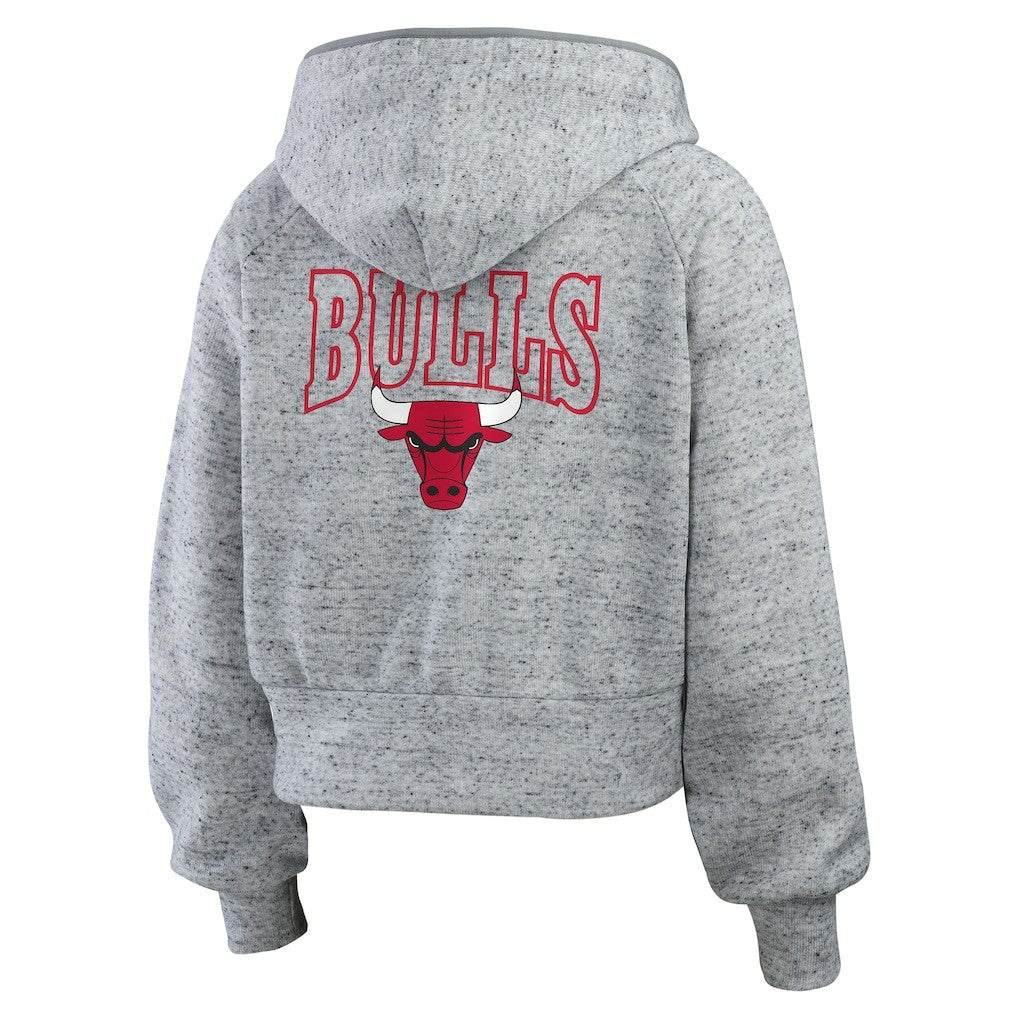 Chicago Bulls WEAR by Erin Andrews Women's Speckled Radiator Full-Zip Hoodie - Heather Gray cheap
