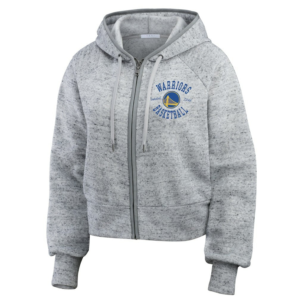 Golden State Warriors WEAR by Erin Andrews Women's Speckled Radiator Full-Zip Hoodie sale - Heather Gray shop