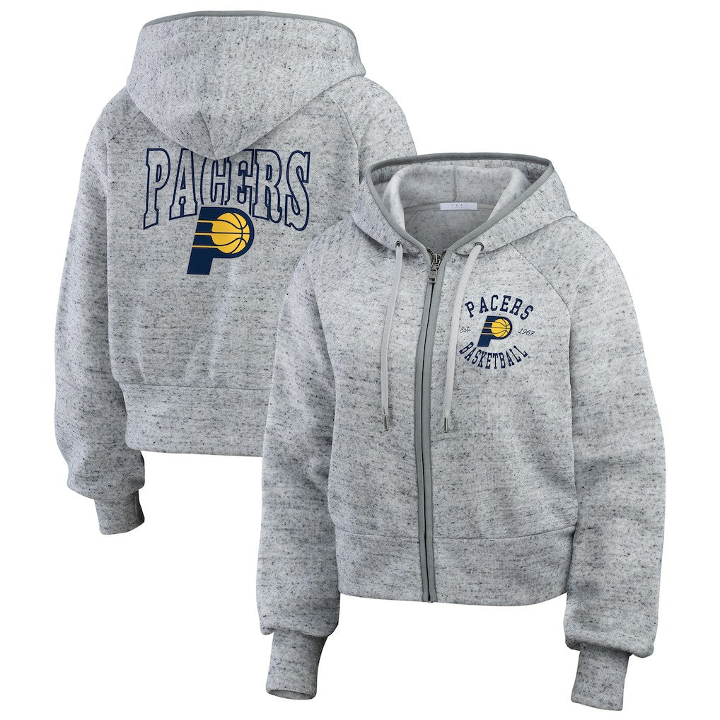 Indiana Pacers WEAR by Erin Andrews Women's Speckled Radiator Full-Zip Hoodie - Heather Gray outlet