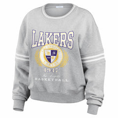 Los Angeles Lakers WEAR by Erin Andrews Women's French Terry Pullover Sweatshirt - Heather Gray cheap