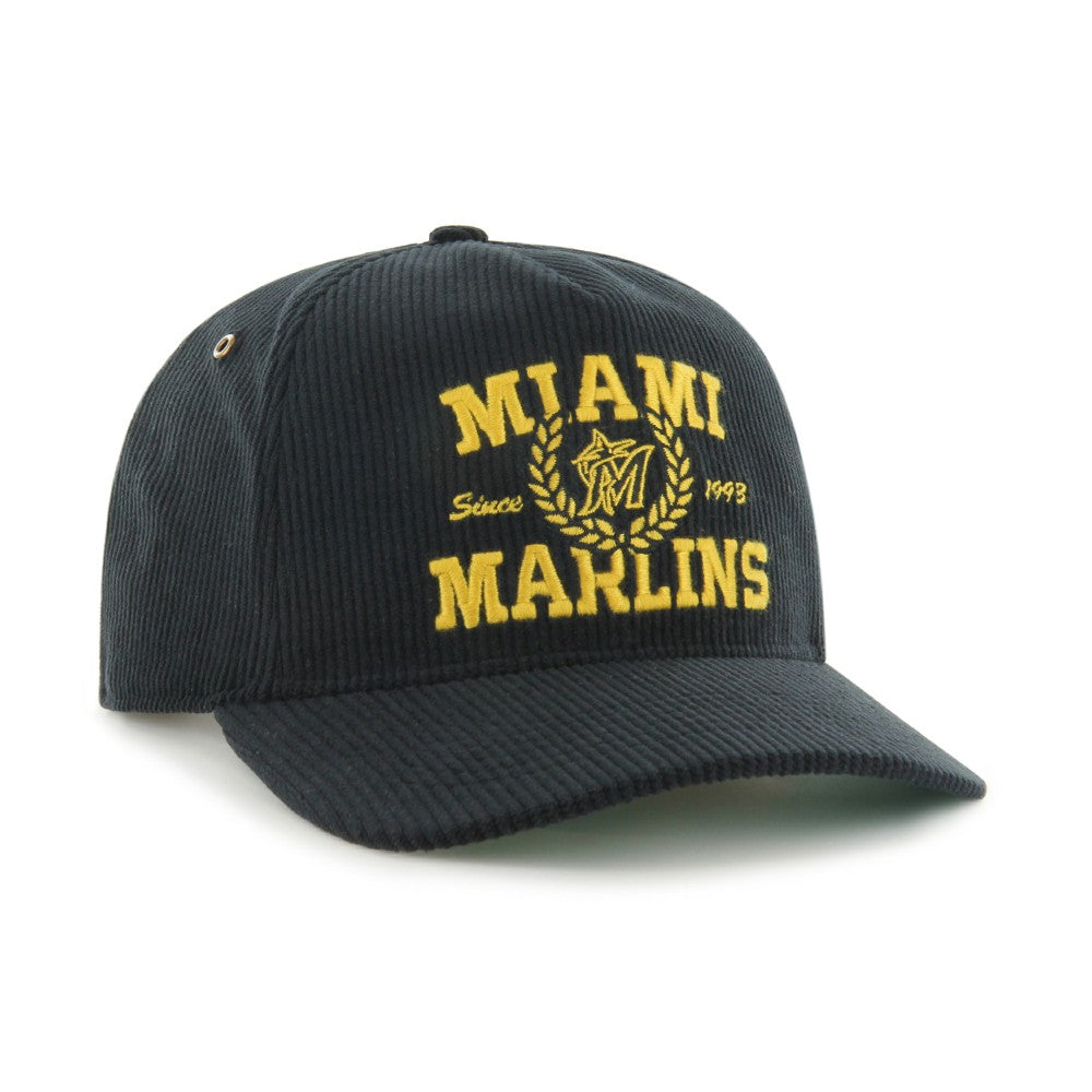 Miami Marlins Laurus Corduroy Hitch Snapback Hat Black