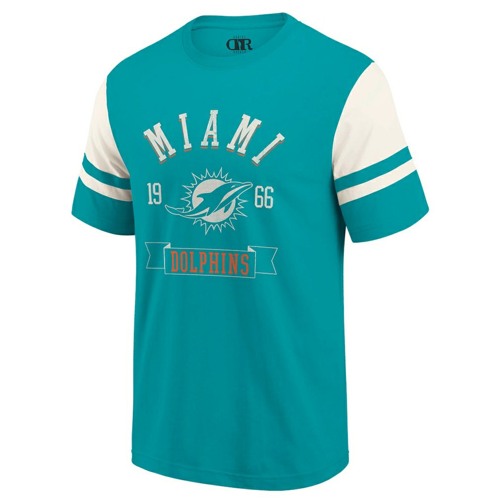 Miami Dolphins Darius Rucker Collection Football T-Shirt - Aqua on sale