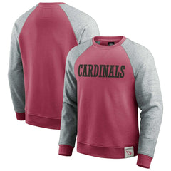 Arizona Cardinals Darius Rucker Collection Colorblock Pullover Sweatshirt - Cardinal/Heather Gray discount