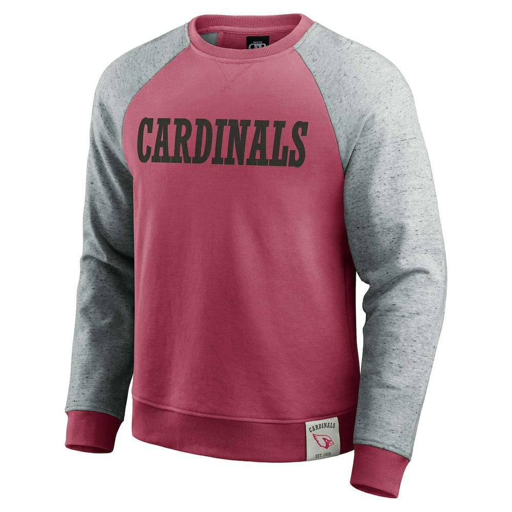 Arizona Cardinals Darius Rucker Collection Colorblock Pullover Sweatshirt - Cardinal/Heather Gray discount