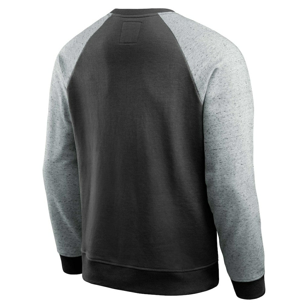 New Orleans Saints Darius Rucker Collection Colorblock Pullover Sweatshirt - Black/Heather Gray on sale