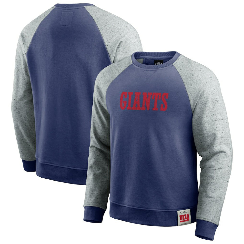 New York Giants Darius Rucker Collection Colorblock Pullover Sweatshirt - Royal/Heather Gray cheap