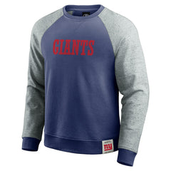 New York Giants Darius Rucker Collection Colorblock Pullover Sweatshirt - Royal/Heather Gray cheap