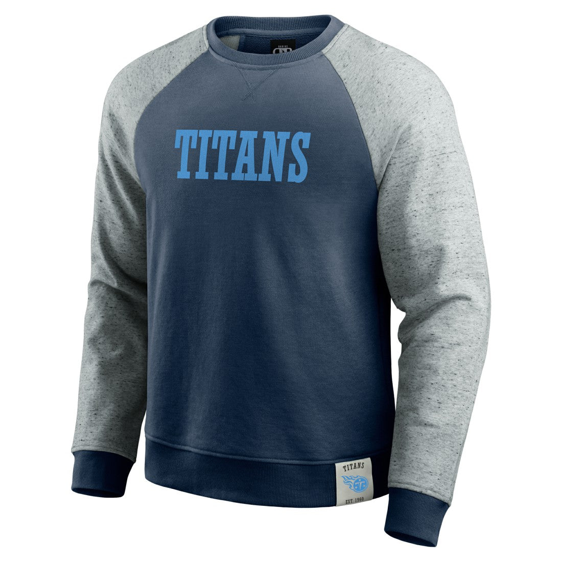 Tennessee Titans Darius Rucker Collection Colorblock Pullover Sweatshirt - Navy/Heather Gray cheap