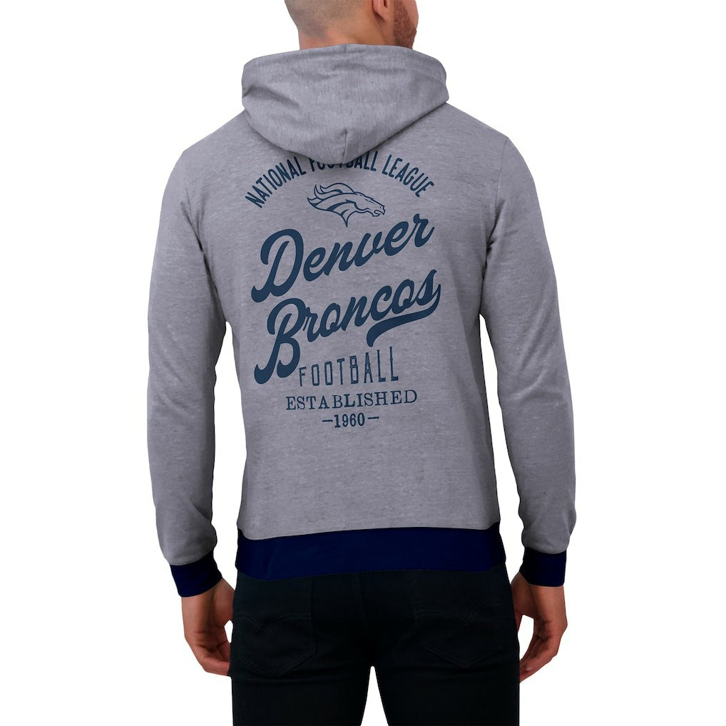 Denver Broncos Darius Rucker Collection Tonal Knit Pullover Hoodie - Navy on sale