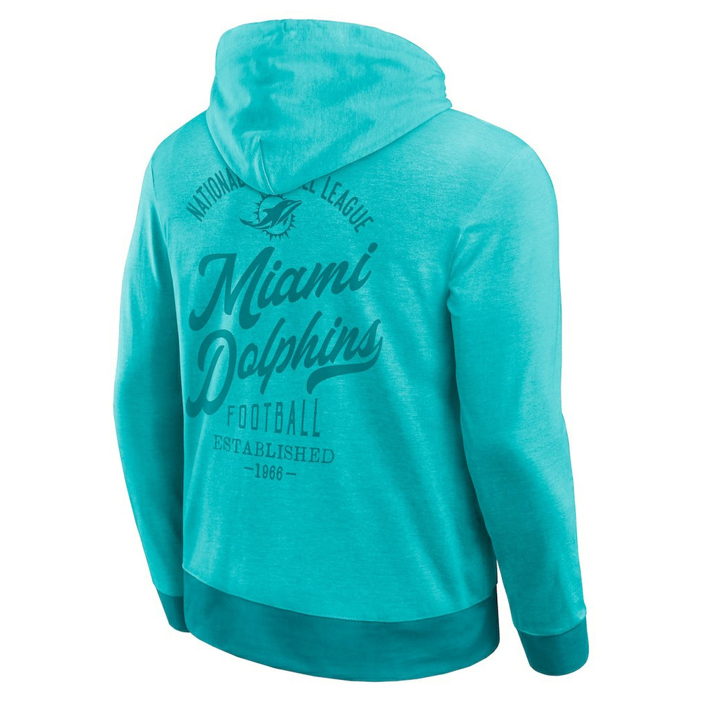 Miami Dolphins Darius Rucker Collection Tonal Knit Pullover Hoodie - Aqua for sale
