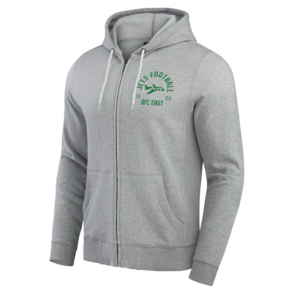 New York Jets Darius Rucker Collection Vintage Stripe Full-Zip Hoodie - Heather Gray cheap