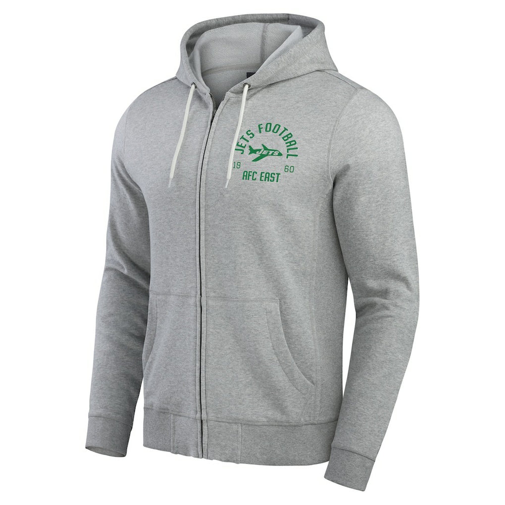 New York Jets Darius Rucker Collection Vintage Stripe Full-Zip Hoodie - Heather Gray cheap