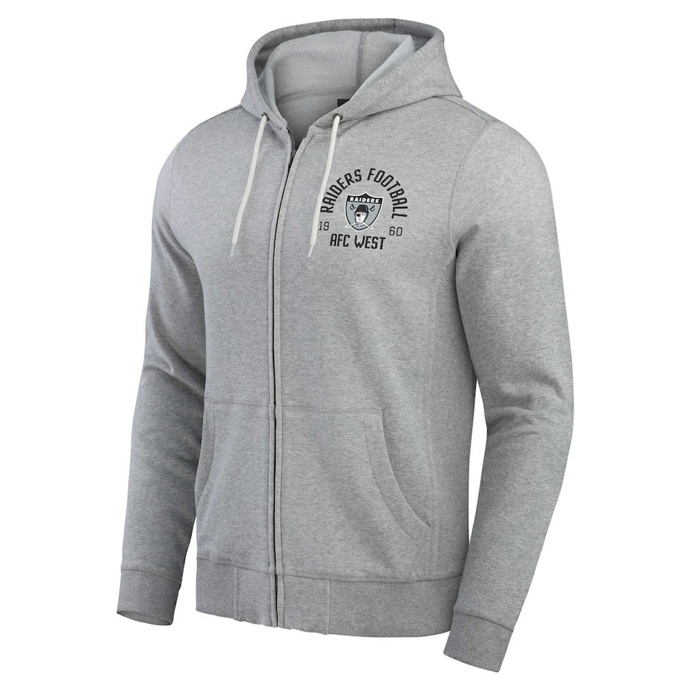 Las Vegas Raiders Darius Rucker Collection Vintage Stripe Full-Zip Hoodie - Heather Gray for sale