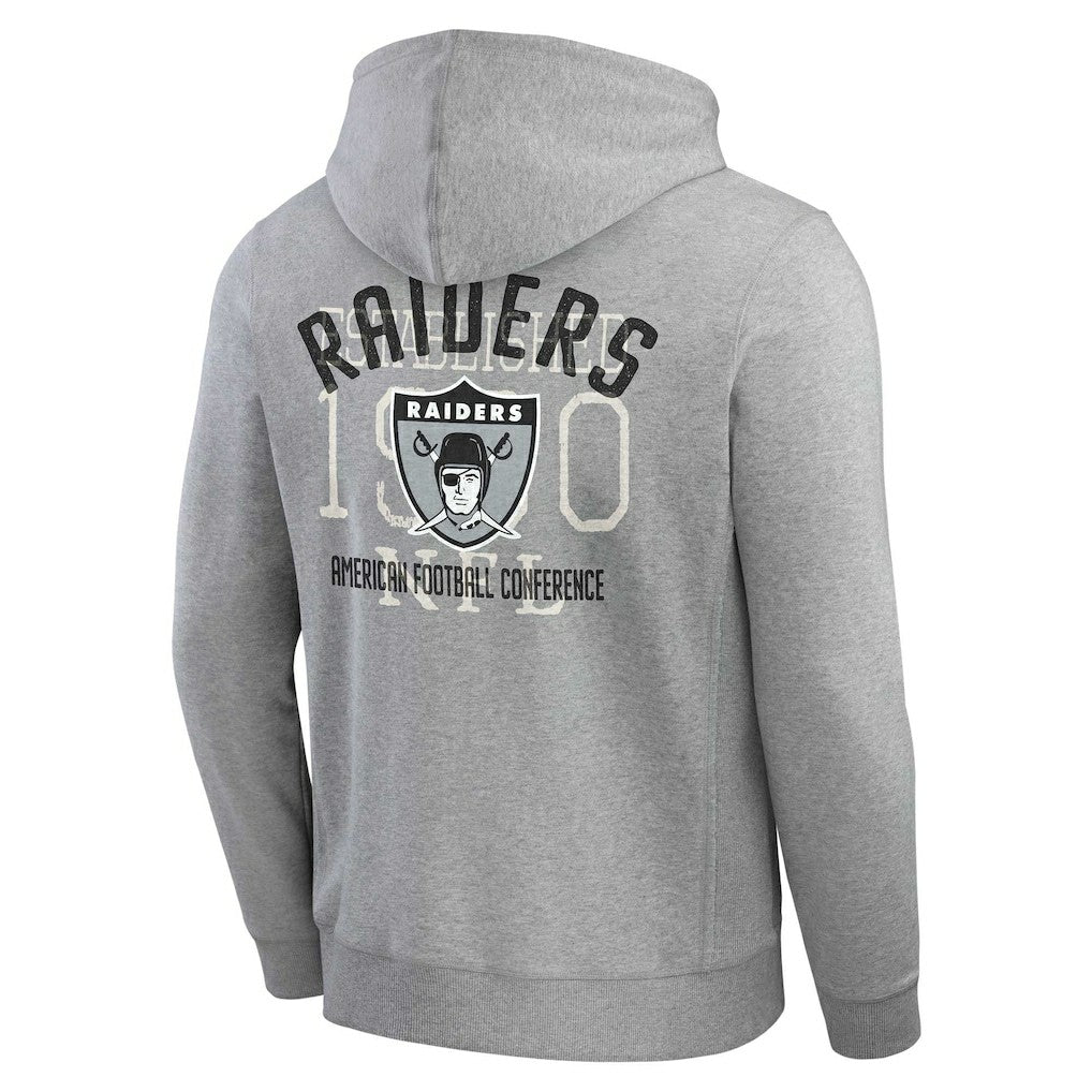 Las Vegas Raiders Darius Rucker Collection Vintage Stripe Full-Zip Hoodie - Heather Gray for sale