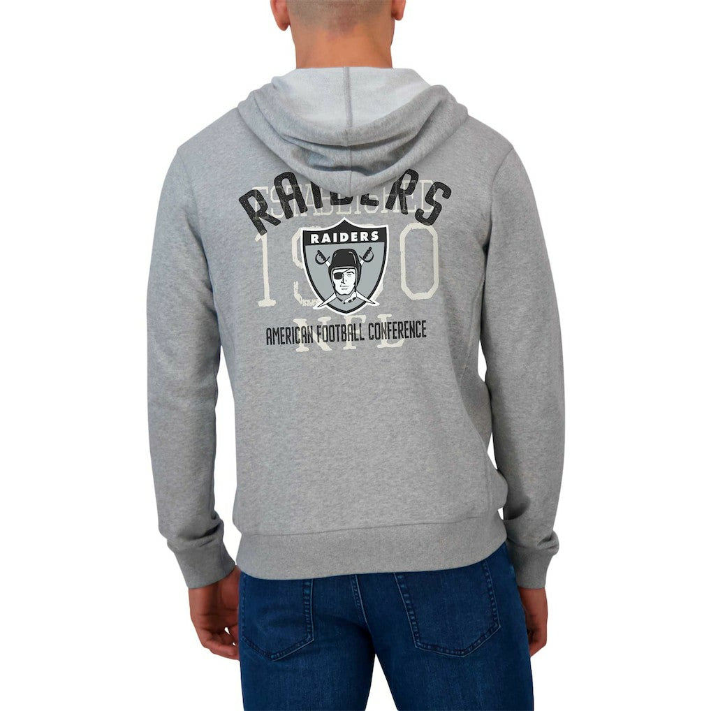 Las Vegas Raiders Darius Rucker Collection Vintage Stripe Full-Zip Hoodie - Heather Gray for sale