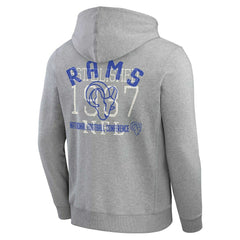 Los Angeles Rams Darius Rucker Collection Vintage Stripe Full-Zip Hoodie - Heather Gray on sale