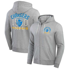 Los Angeles Chargers Darius Rucker Collection Vintage Stripe Full-Zip Hoodie - Heather Gray online