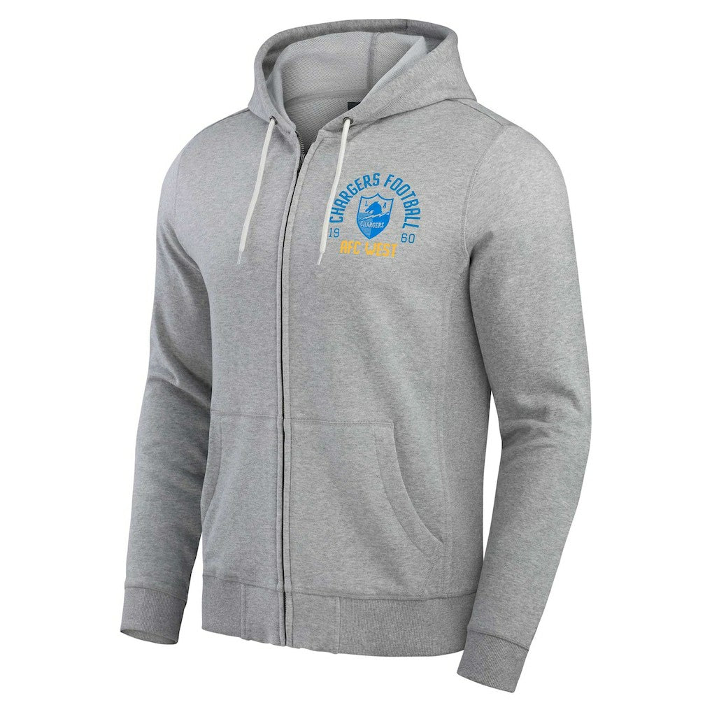 Los Angeles Chargers Darius Rucker Collection Vintage Stripe Full-Zip Hoodie - Heather Gray online