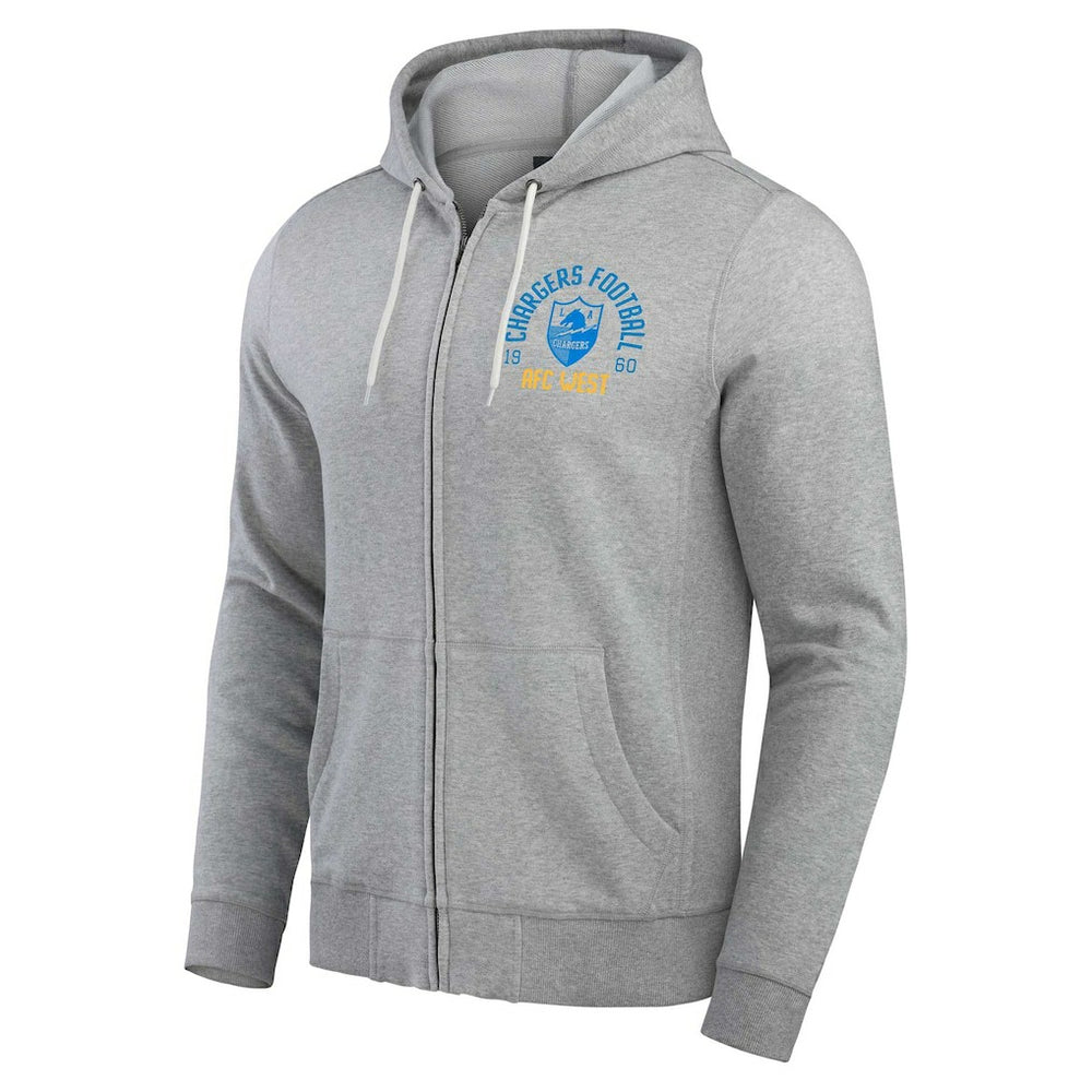 Los Angeles Chargers Darius Rucker Collection Vintage Stripe Full-Zip Hoodie - Heather Gray online