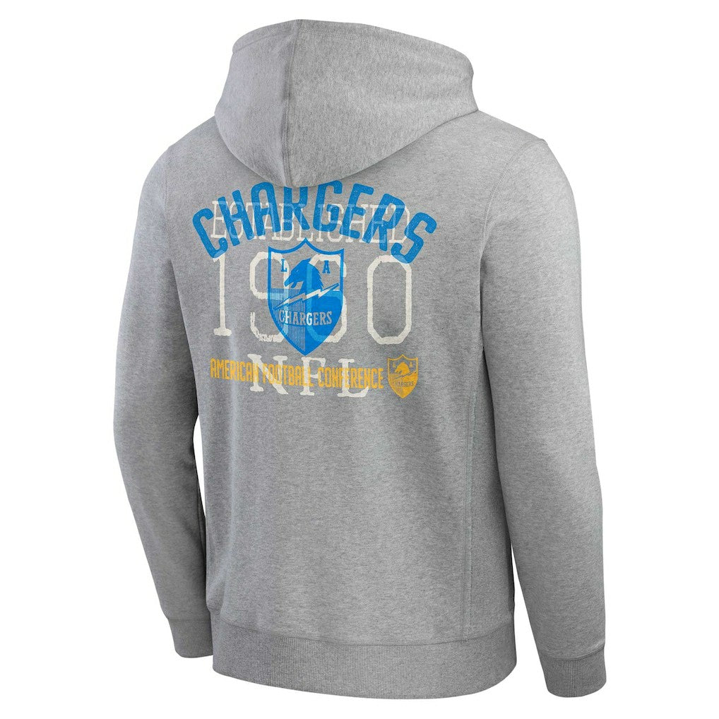 Los Angeles Chargers Darius Rucker Collection Vintage Stripe Full-Zip Hoodie - Heather Gray online