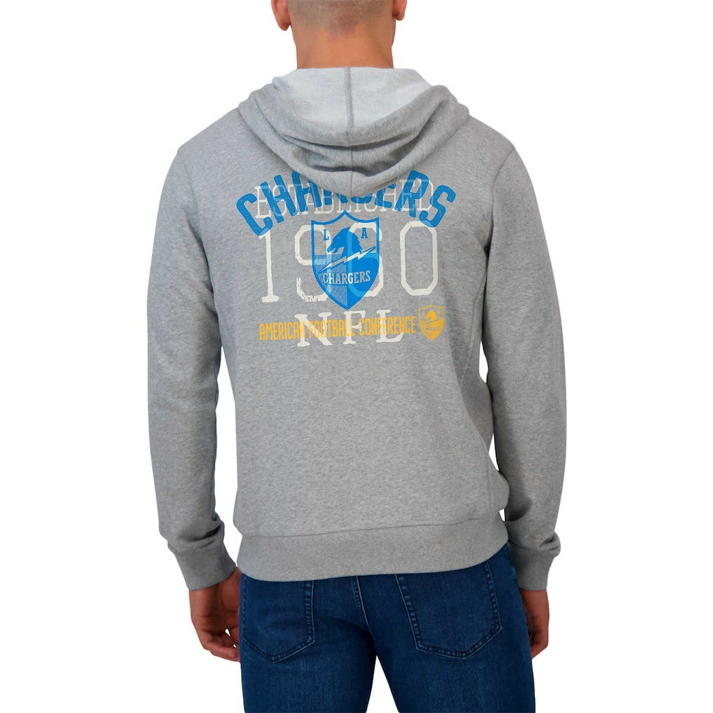 Los Angeles Chargers Darius Rucker Collection Vintage Stripe Full-Zip Hoodie - Heather Gray online