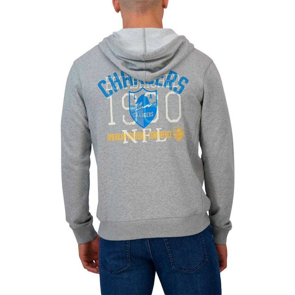 Los Angeles Chargers Darius Rucker Collection Vintage Stripe Full-Zip Hoodie - Heather Gray online