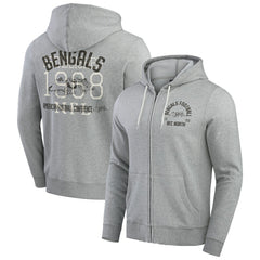 Cincinnati Bengals Darius Rucker Collection Vintage Stripe Full-Zip Hoodie - Heather Gray outlet