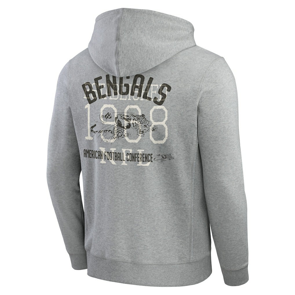 Cincinnati Bengals Darius Rucker Collection Vintage Stripe Full-Zip Hoodie - Heather Gray outlet