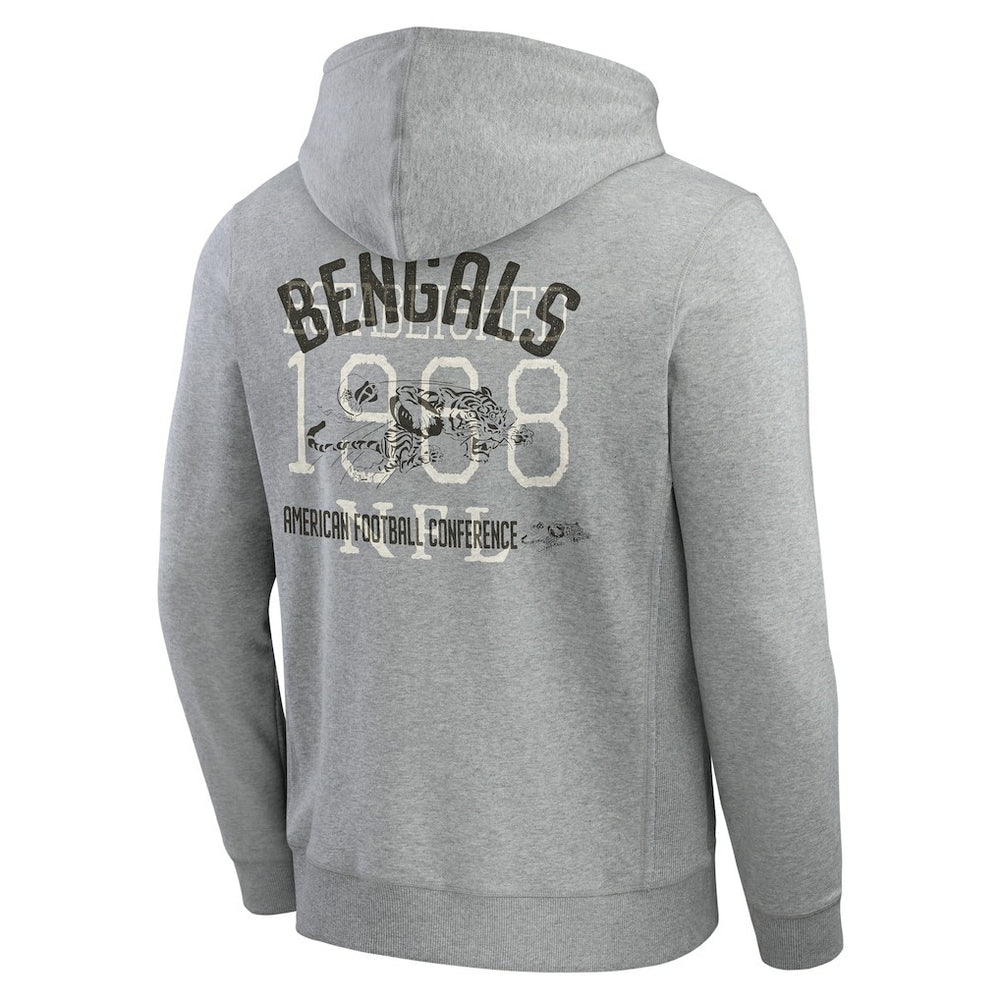 Cincinnati Bengals Darius Rucker Collection Vintage Stripe Full-Zip Hoodie - Heather Gray outlet
