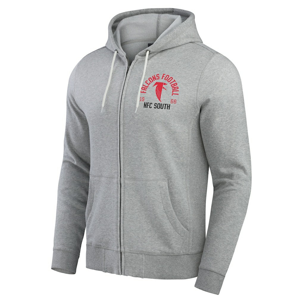 Atlanta Falcons Darius Rucker Collection Vintage Stripe Full-Zip Hoodie - Heather Gray for sale