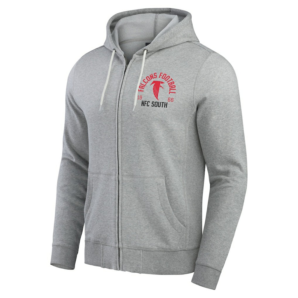 Atlanta Falcons Darius Rucker Collection Vintage Stripe Full-Zip Hoodie - Heather Gray for sale