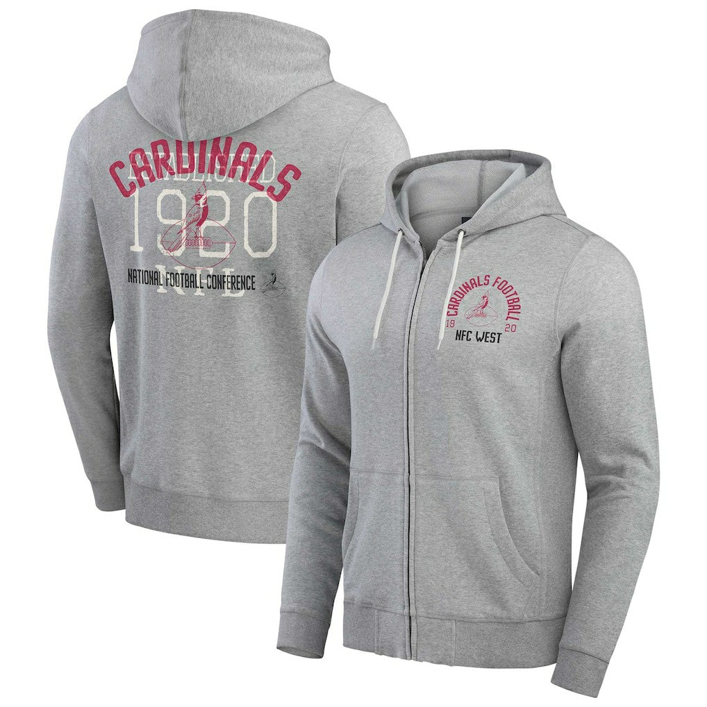 Arizona Cardinals Darius Rucker Collection Vintage Stripe Full-Zip Hoodie - Heather Gray online