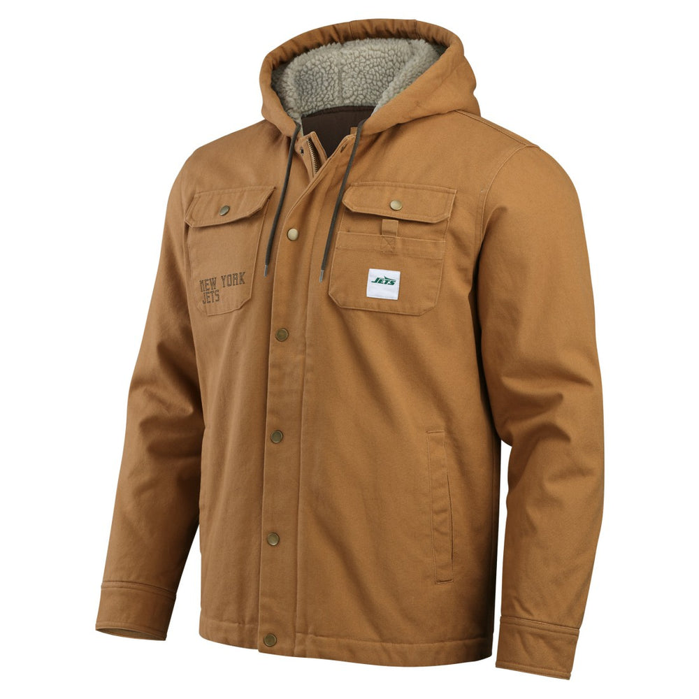 New York Jets Darius Rucker Collection Canvas Full-Zip Hoodie Jacket - Tan on sale