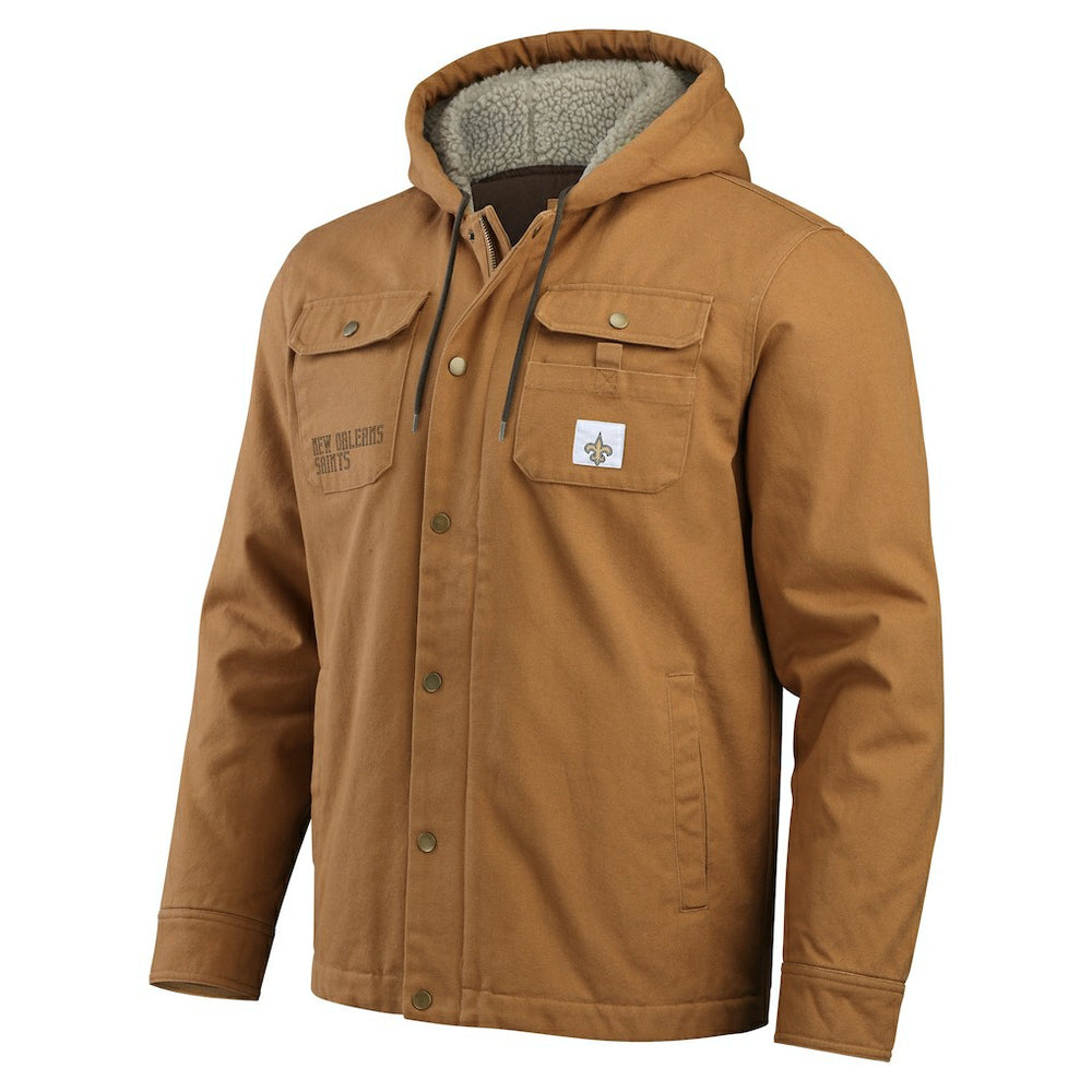 New Orleans Saints Darius Rucker Collection Canvas Full-Zip Hoodie Jacket - Tan for sale
