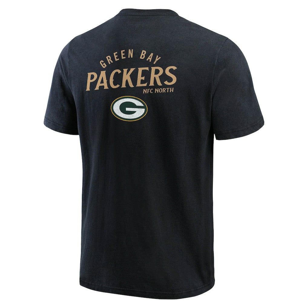 Green Bay Packers Darius Rucker Collection Washed Henley T-Shirt - Black for sale