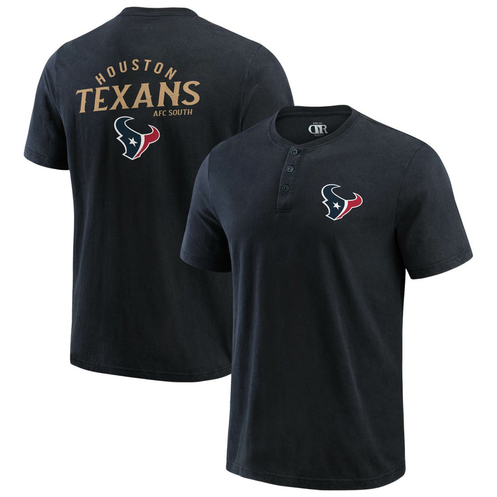 Houston Texans Darius Rucker Collection Washed Henley T-Shirt - Black cheap