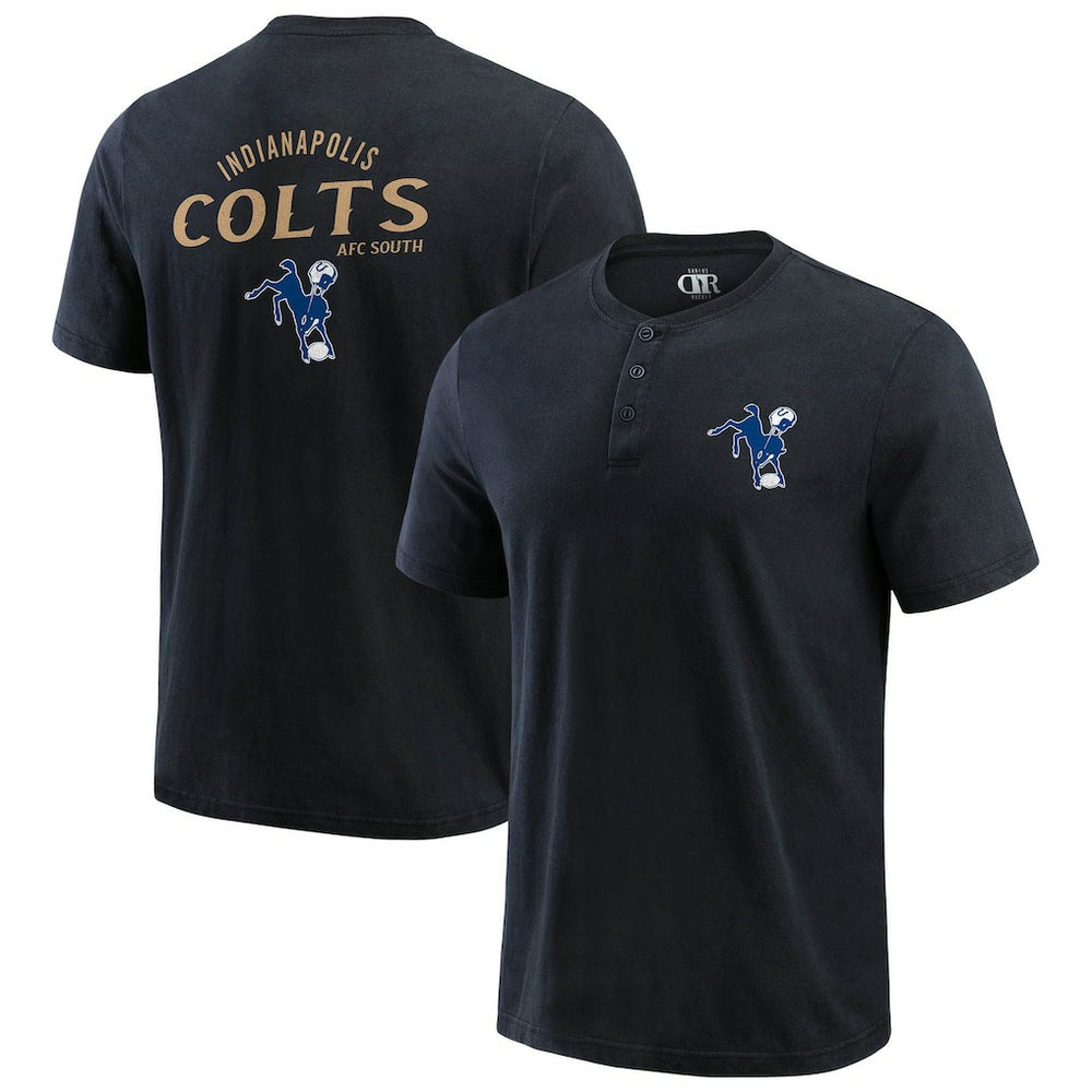 Indianapolis Colts Darius Rucker Collection Washed Henley T-Shirt - Black online