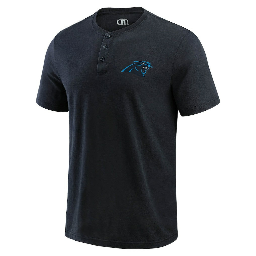 Carolina Panthers Darius Rucker Collection Washed Henley T-Shirt - Black discount
