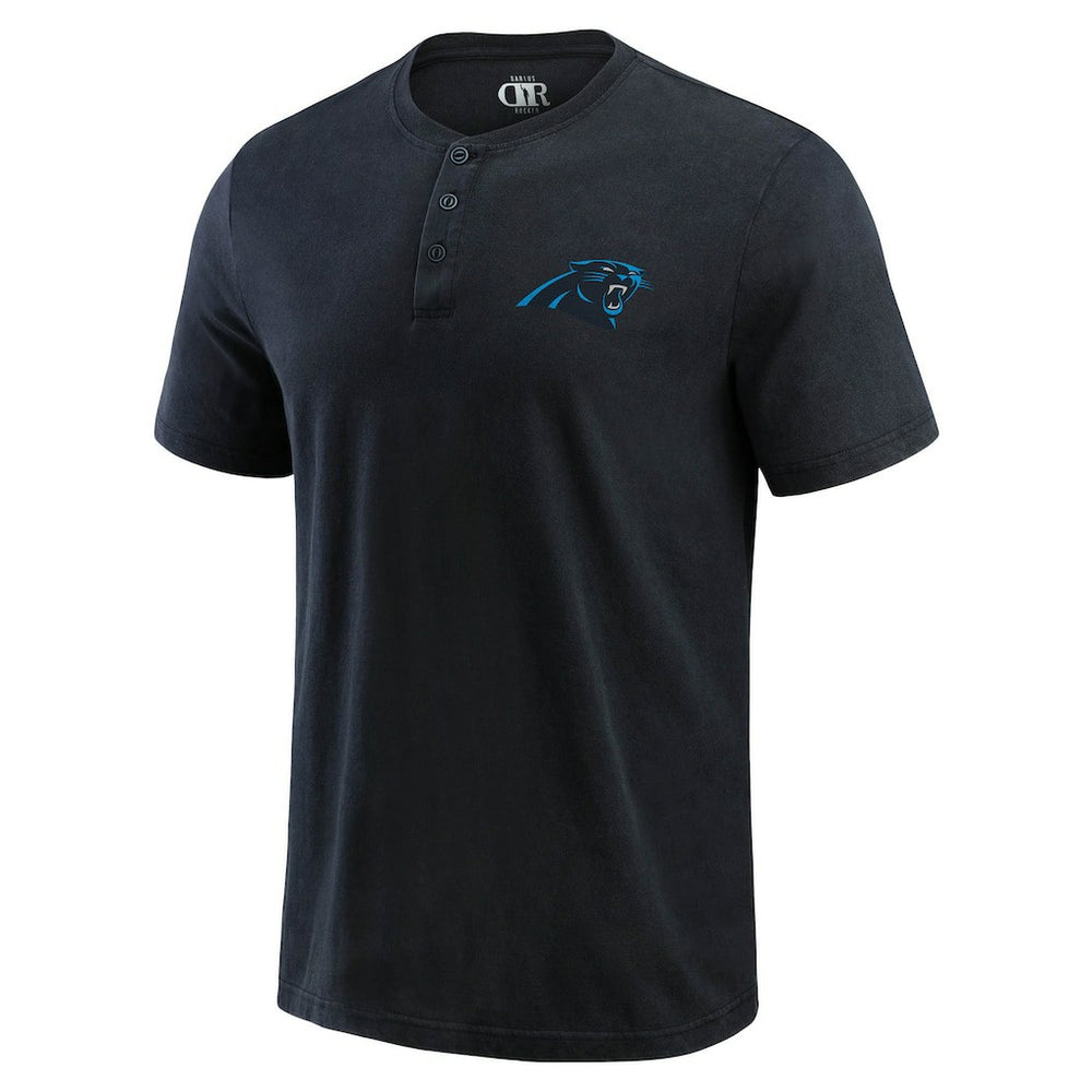 Carolina Panthers Darius Rucker Collection Washed Henley T-Shirt - Black discount