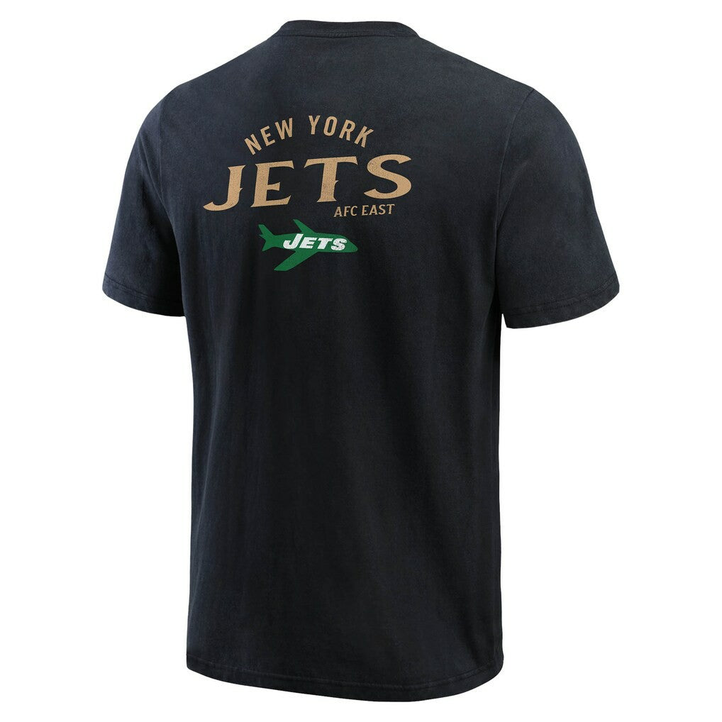 New York Jets Darius Rucker Collection Washed Henley T-Shirt - Black sale