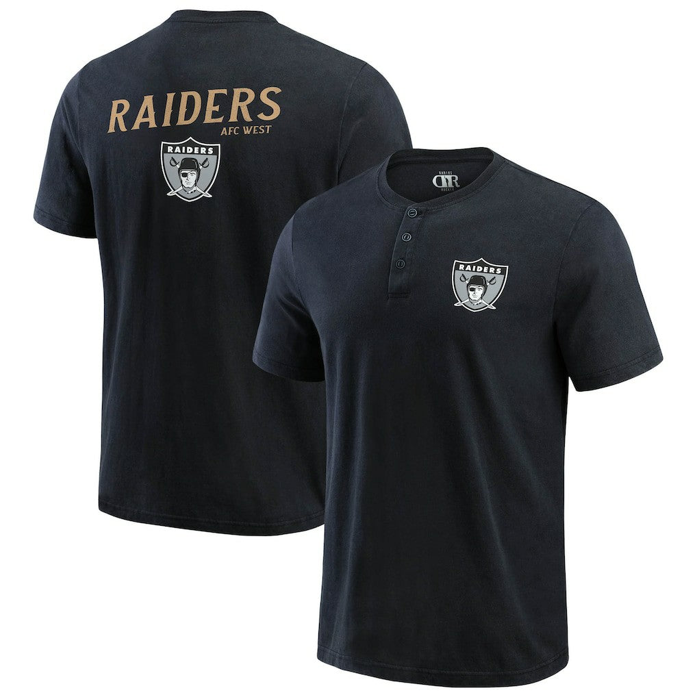 Las Vegas Raiders Darius Rucker Collection Washed Henley T-Shirt - Black outlet