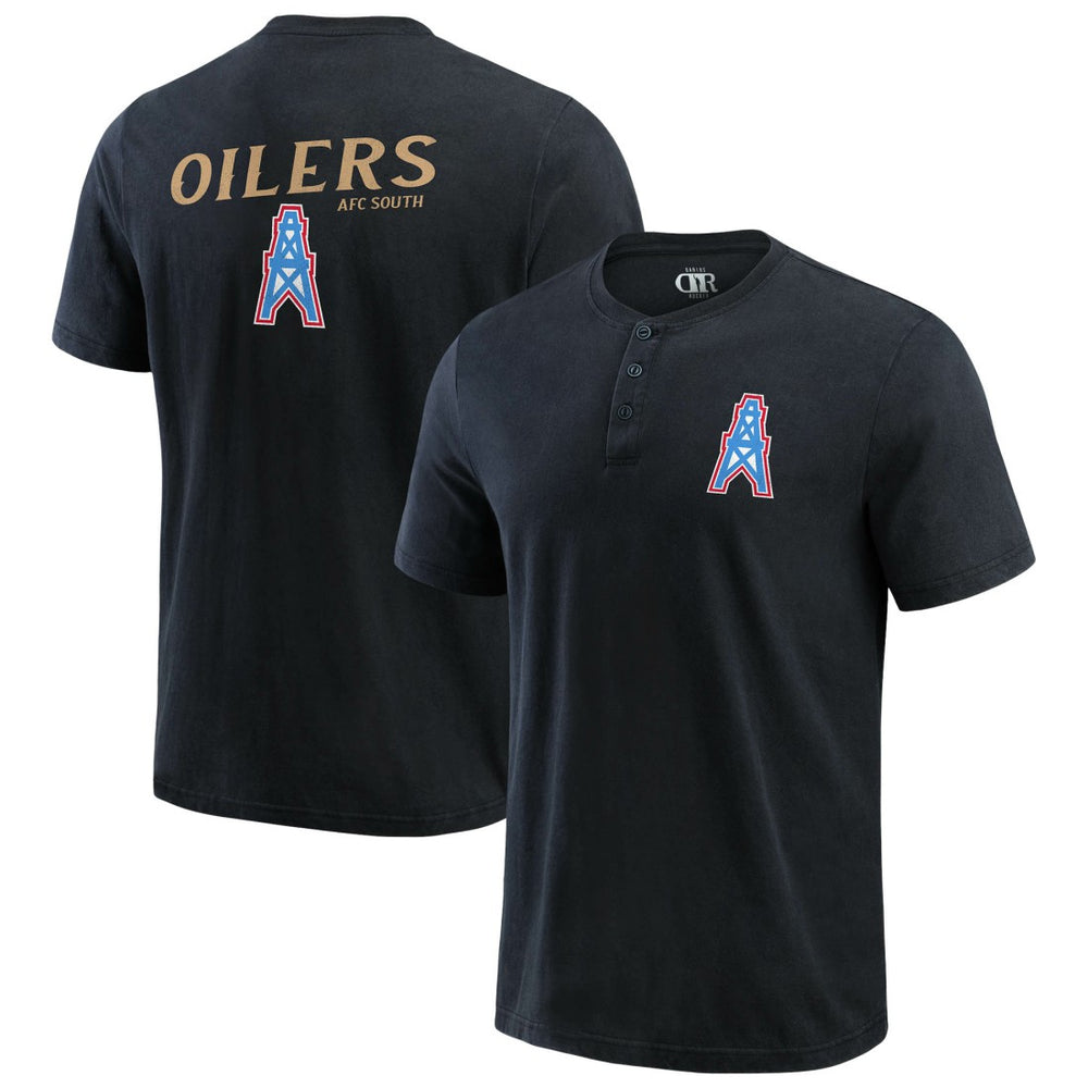 Tennessee Titans Darius Rucker Collection Washed Henley T-Shirt - Black sale